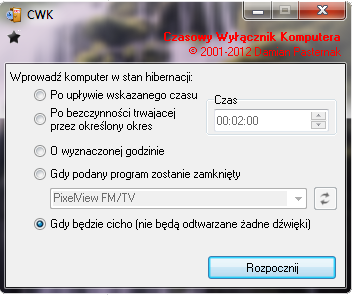 CWK Czasowy Wyłącznik Komputera 2.52 PL - cwk_mainwnd.png