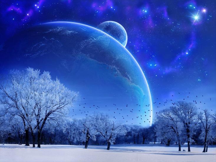 Kosmos, Planety Space, Planets - Blue moons.jpg