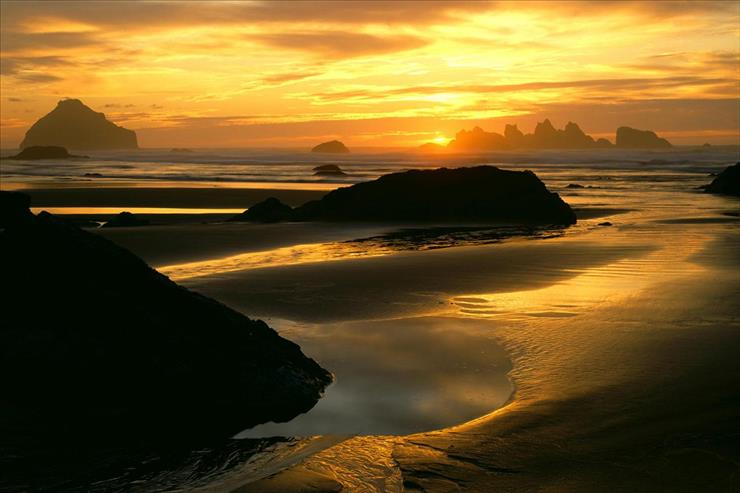 Krajobrazy - Coastal Sunset, Bandon State Park, Oregon.jpg