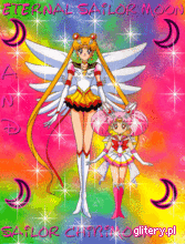 Galeria Usagi i inne czarodziejki - Eternal Sailor Moon and Sailor Chibimoon.gif