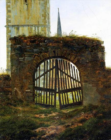 Friedrich  Caspar D - 10313-the-cemetery-gate-the-churchyard-caspar-david-friedrich.jpg