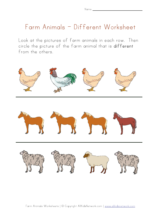 Zwierzęta - farmanimals-different-worksheet.jpg