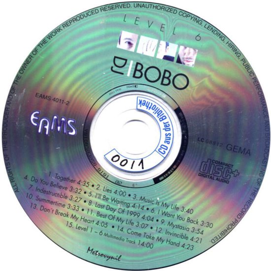 1999 - DJ BOBO -  LEVEL 6 - DJ Bobo - Level 6 - CD.jpg