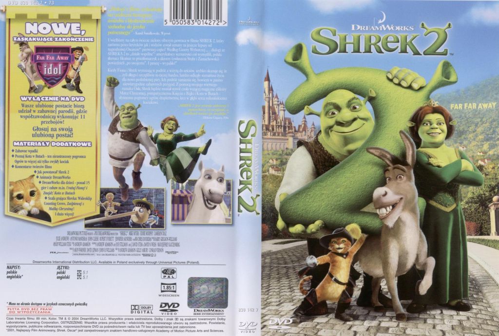 okładki bajek na DVD polskie - Shrek 2.jpg