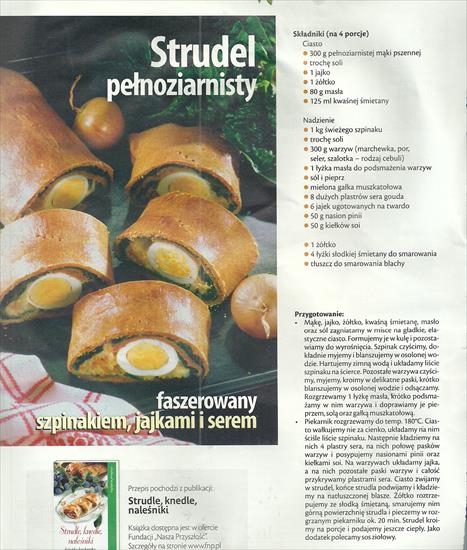 Kulinaria - Strucel pełnoziarnisty faszerowany szpinakiem, jajkami i serem.jpg