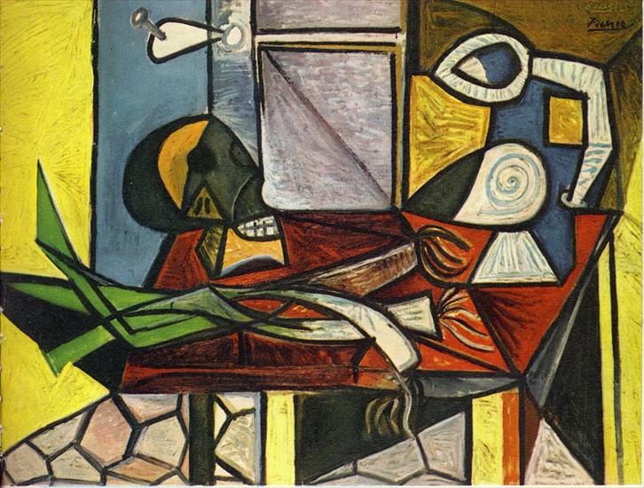 Picasso 1945 - Picasso Tte de mort et poireaux. 18-March 1945. 89 x 130 cm.jpg